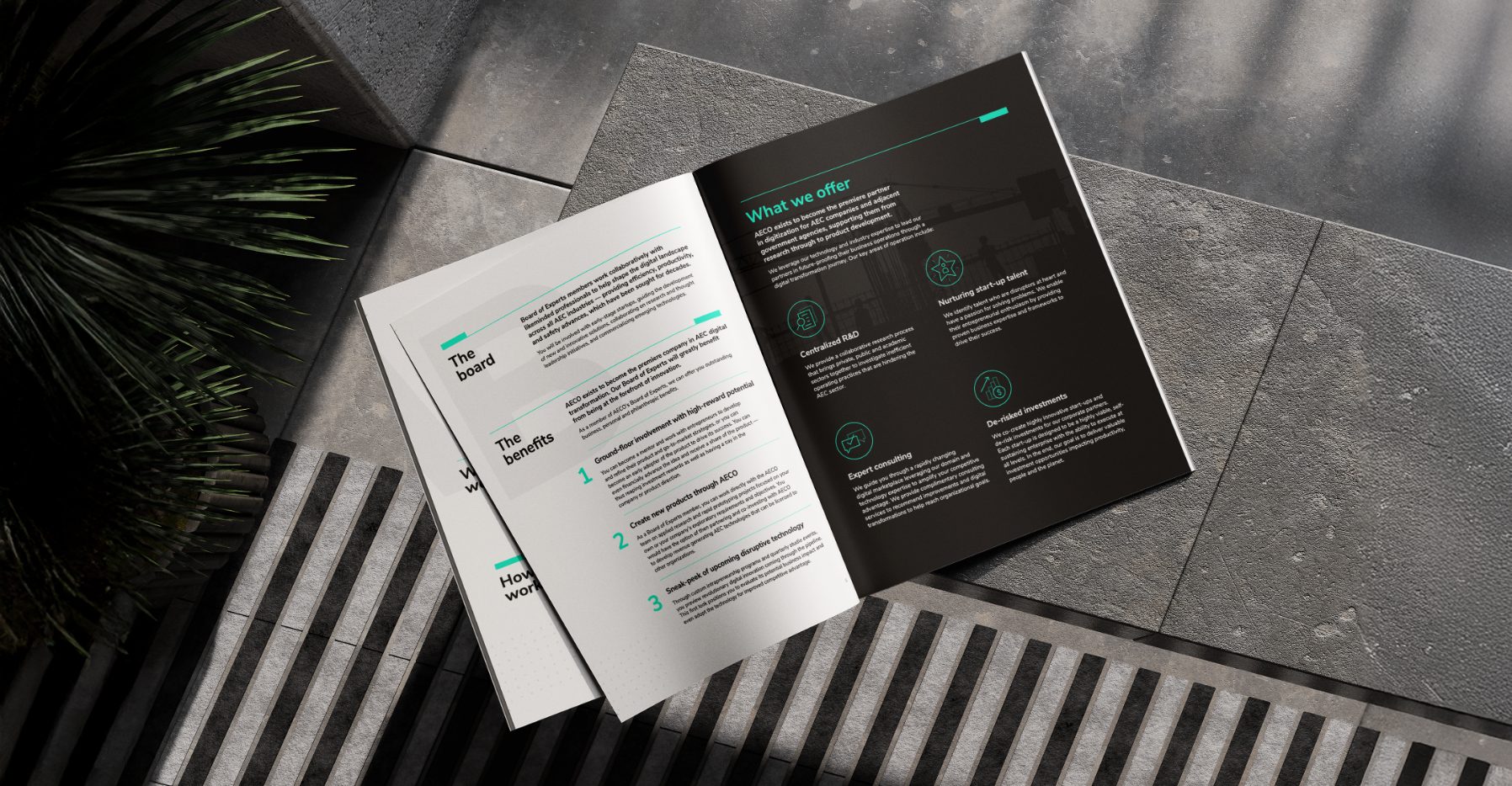 AECO brochure interior spread