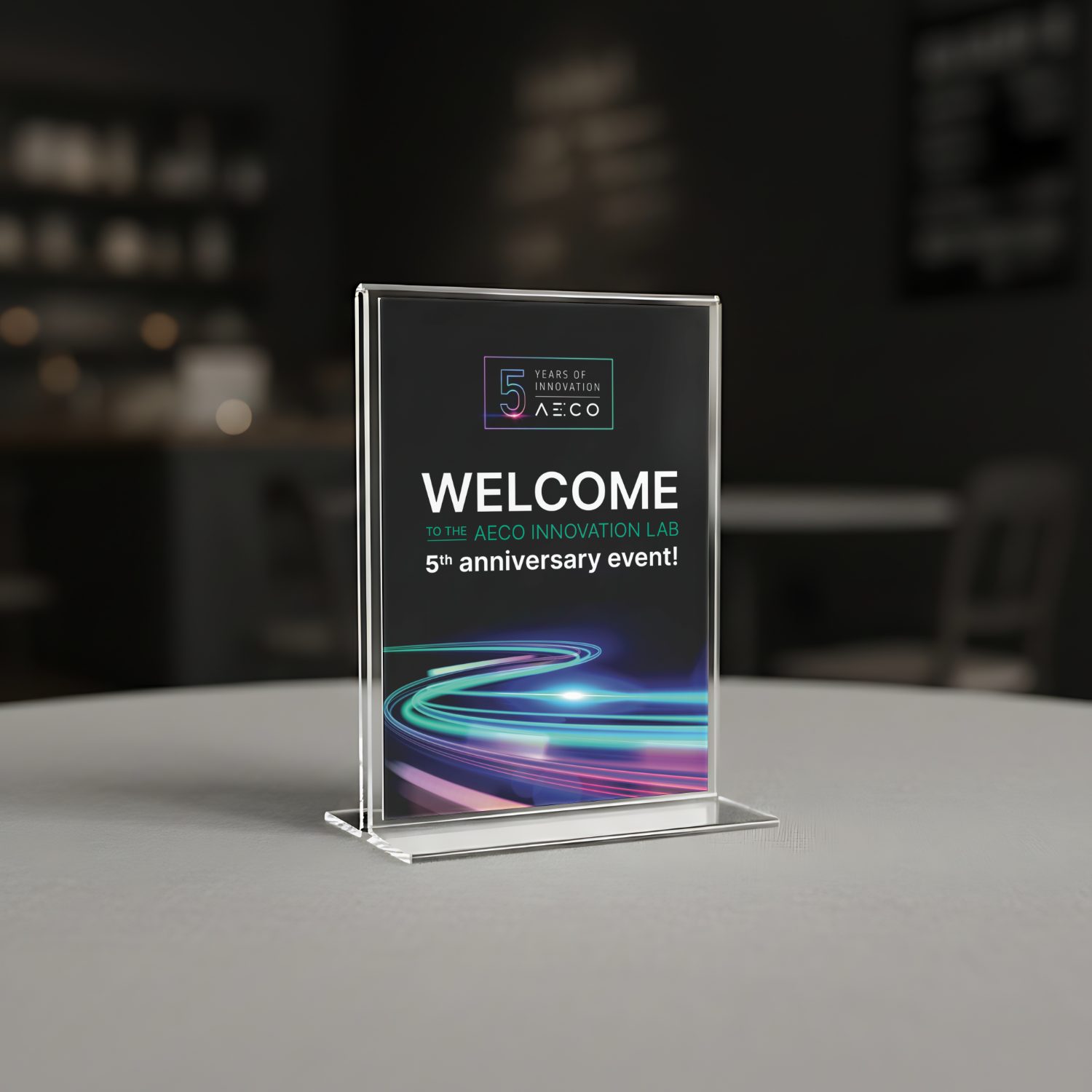 AECO welcome table sign