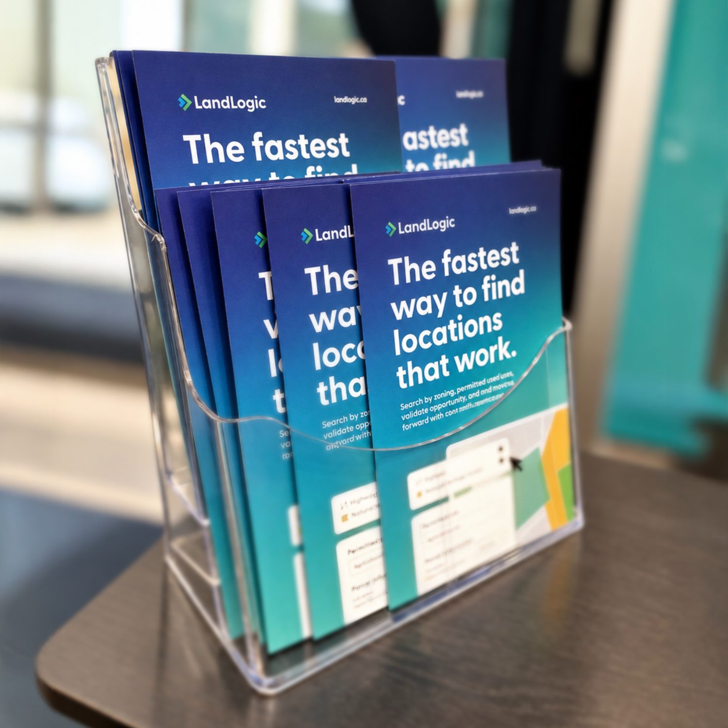 LandLogic brochures in display stand