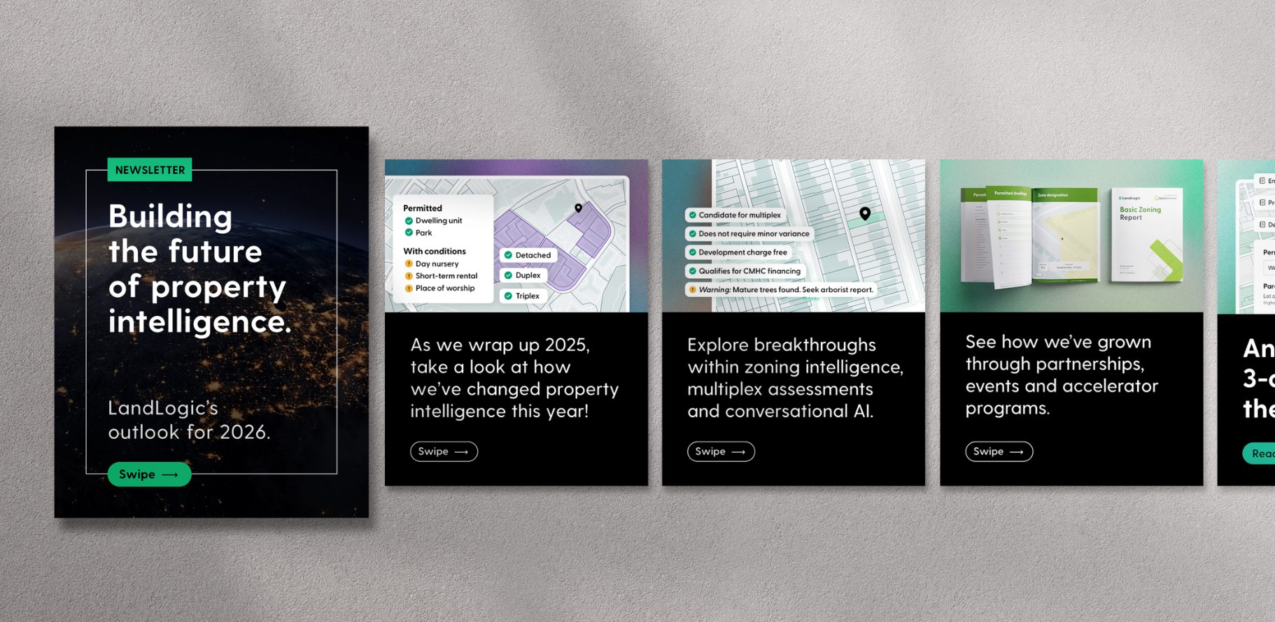 LandLogic newsletter social carousel