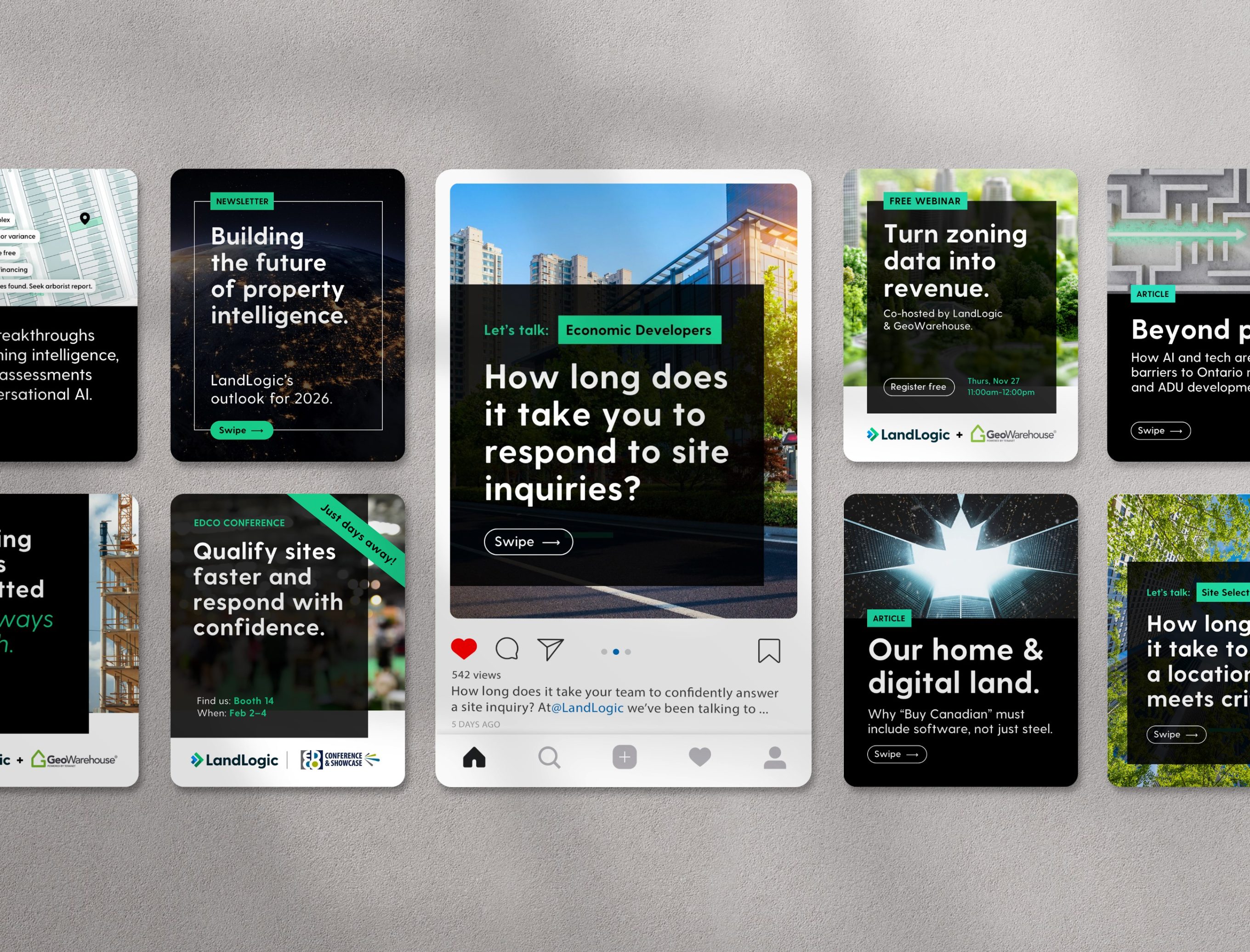 LandLogic social media designs
