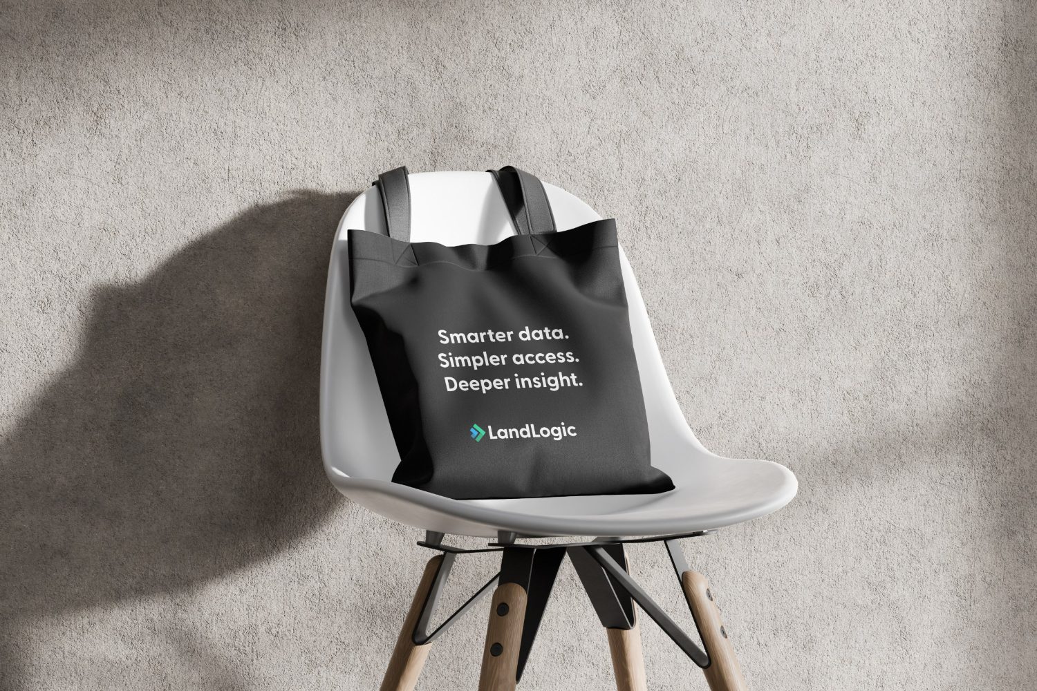 LandLogic tote bag on chair