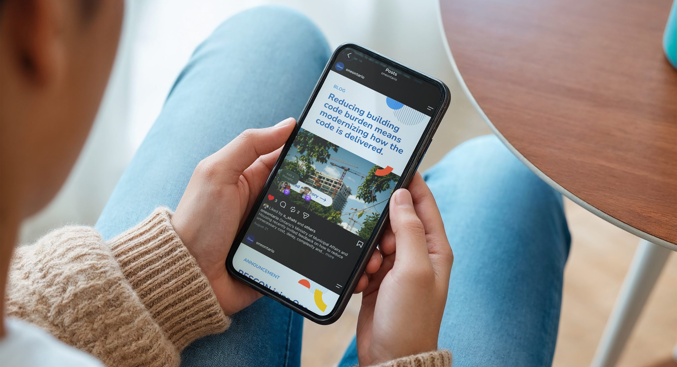 One Ontario social post on a phone