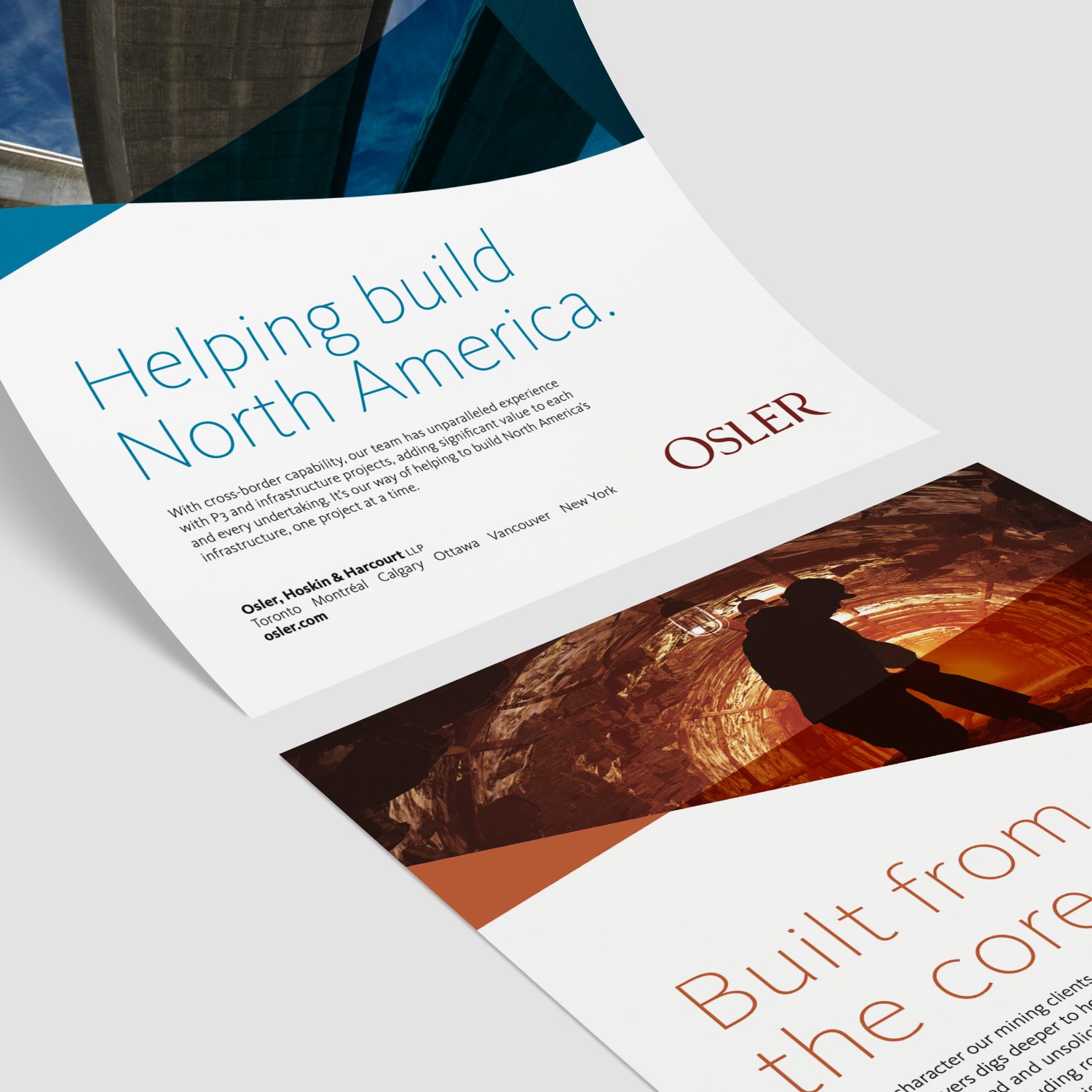 Osler infrastructure and mining print ads mockup