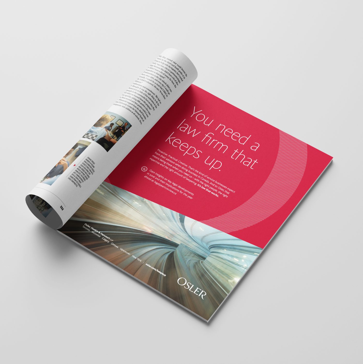 Osler magazine ad mockup